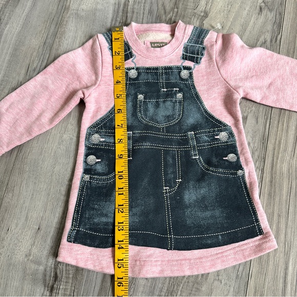 NWT Levis pink and blue jean looking dress. Size 12 months- - Picture 3 of 9